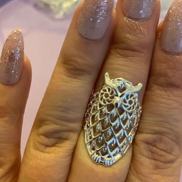 NEW!💙💎💍RING BUNDLE! SILVER PLAYED!💍💎💙OWL 7! HEARTS TREE BRANCH ADJUSTABLE! - Picture 2 of 6